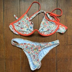 She in Large swim suit